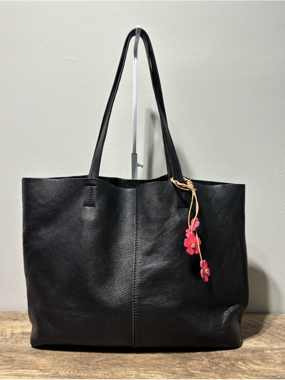 Damero Leather Shopping Tote